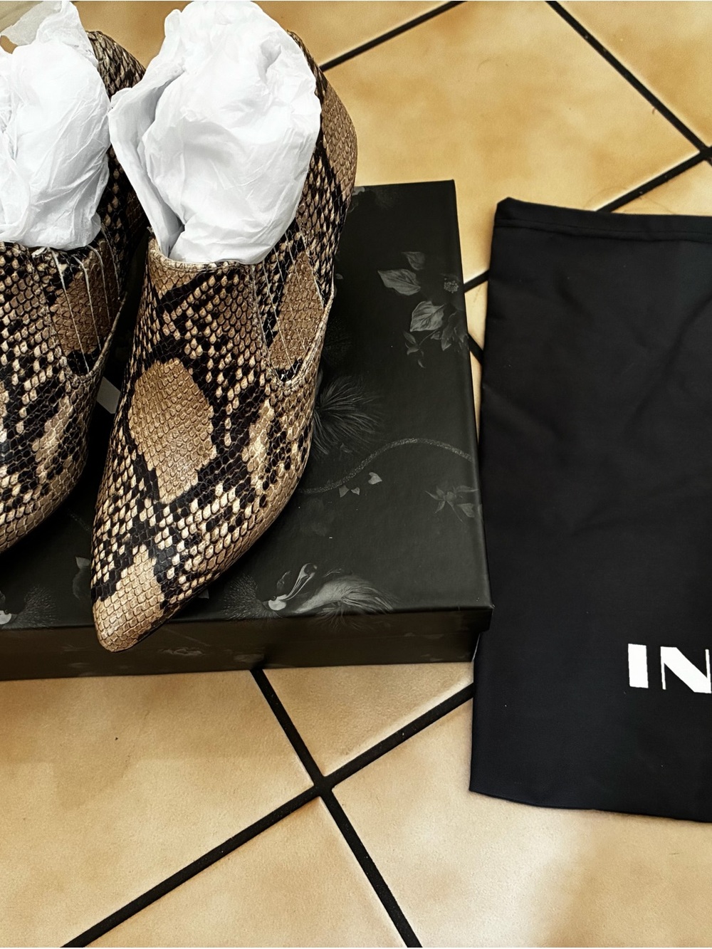 INEZ Snake Print Pointed Toe Stiletto Heels – Made in Spain